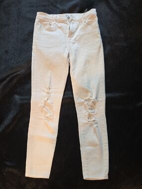 J Brand White Distressed Skinny Jeans